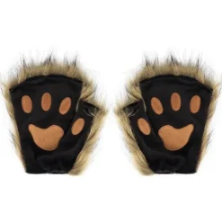 Faux Fur Cat Claw Gloves: Halloween & Christmas Cosplay Accessoarer