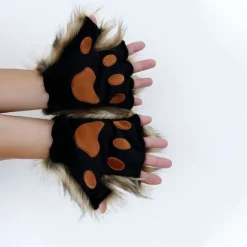 Faux Fur Cat Claw Gloves: Halloween & Christmas Cosplay Accessoarer