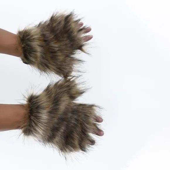 Faux Fur Cat Claw Gloves: Halloween & Christmas Cosplay Accessoarer