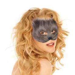 Faux Pelsrævar Hale Katte Maske Therian Maske og Hale Halloween Cosplays Fest Black