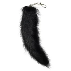 Faux Pelsrævar Hale Katte Maske Therian Maske og Hale Halloween Cosplays Fest Black