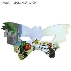 Fødselsdag Ninja Tema Festartikler Service Tallerken Kop Servietter Dug Dekorationer Banner Ballon Til Drenge-FX- mask-10pcs