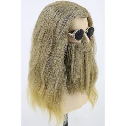 Fede Thor Paryk med Skæg Mænds Lange Krøllede Askeblonde Paryk Halloween Kostume Parykker, CJY