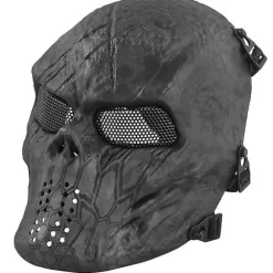 Feltudstyr Maske Sort Mand Fuld Ansigt Skalle Riddermasker