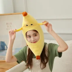Feriehat sød lille håndudtryk bananhovedbeklædning hat plys