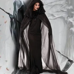 Fest Kvinder Anime Cosplay Halloween Heksekappe Kostume Sort W Kappe suit.l Cloak suit M