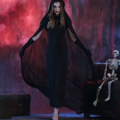 Fest Kvinder Anime Cosplay Halloween Heksekappe Kostume Sort W Kappe suit.l Cloak suit M