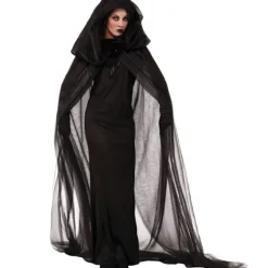 Fest Kvinder Anime Cosplay Halloween Heksekappe Kostume Sort W Kappe suit.l Cloak suit M