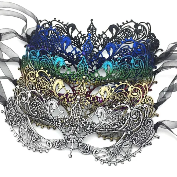 #Fest-blonde maske, blonde maske til maskerade (sort)#