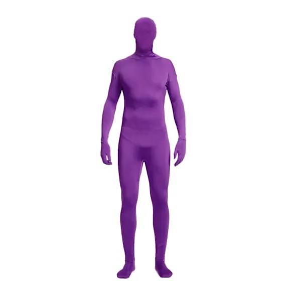 Festdragt Invisible Morph Suit Voksen Herre Dame Fuld Lilla Purple 170CM