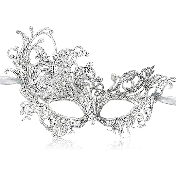 Festlig blonde maske Halloween samme stil halv ansigt stereotyp sexet sølv maskebal maske