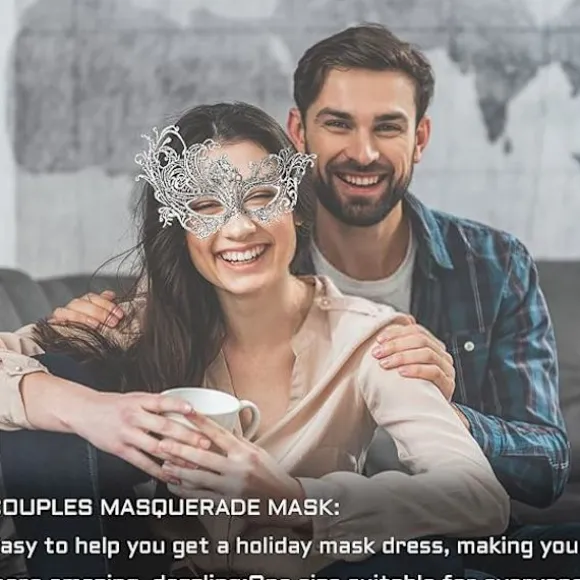 Festlig blonde maske Halloween samme stil halv ansigt stereotyp sexet sølv maskebal maske