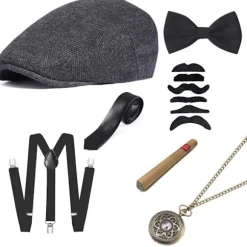 /#/Festsæt 1920'erne Mænd Tilbehør Gatsby Gangster Tøj Cosplay/#/