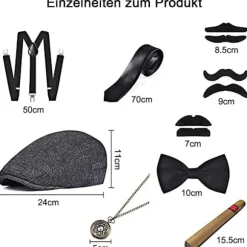 /#/Festsæt 1920'erne Mænd Tilbehør Gatsby Gangster Tøj Cosplay/#/