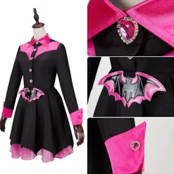 Film Monster Draculaura Cosplay Kostume Uniform Clawdeen Wolff Skjortekjole Kvinder Pige Halloween Karneval Rollespil Tøj XXS,CJY XXS en-US