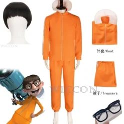 Filmvektor cosplay kostume orange jakke bukser briller kostume sæt svamp bob paryk halloween fancy dress sæt fest sæt S-WELLNGS S Costume wig glasses | Fyndiq