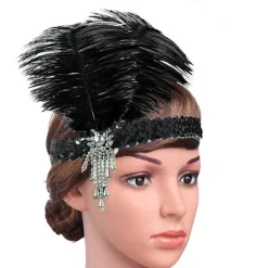 Flapper pandebånd fra 1920'erne til kvinder 20'er vintage hovedbånd Silver