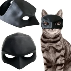 Fledermus Kattemaske Halloween, Sort Fledermausmaske til Katte, Halloween Cosplay Kostume til Katte, Kattemaske til Festivalfest (9 cm)