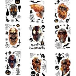 Fleksible vægdekorationer med halloweenmotiver, 30x20
