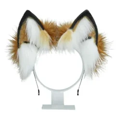 Fluffy dyreører hale furry cosplay hovedbeklædning håndlavet Halloween hovedbeklædning(2)