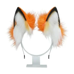 Fluffy dyreører hale furry cosplay hovedbeklædning håndlavet Halloween hovedbeklædning（2）