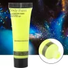 Fluorescerende krops- og ansigtsmalings tuber - 10 ml gul - Vaskbar, ikke-giftig