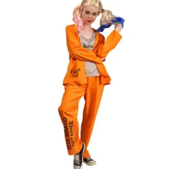 Fængsels Jumpsuit, Orange Fængselsindsat Halloween Kostume Women S