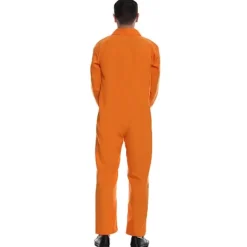 Fængselsdragt, orange fængselsfange Halloween-kostume til mænd - Perfekt Men But L