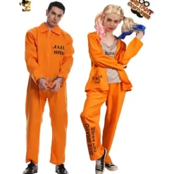 Fængselsdragt, orange fængselsfange Halloween-kostume til mænd - Perfekt Men But L