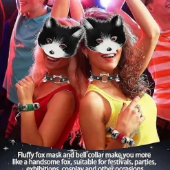 Fox Hale Halloween Kat Maske Sæt, Halloween Katte Therian Hale Maske Sæt, Kunstig Pels Fox Maske, Pels Kat Fox Maske Sæt, Fox Maske Sæt, til Halloween Show, Co | Fyndiq