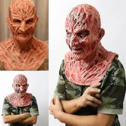 Freddy Krueger Latexmaske Karneval Halloween Realistisk Voksen Fest Gyser Cosplay Rekvisit