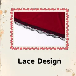 Färgglad Hus Fløjl Rødhætte Fløjlskappe Halloween Jul Cosplay Party Fancy Cape Sort Blonde Vinrød_tfrf Black Lace Wine Red 23.62''
