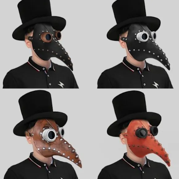 Fugle næb formet hovedbeklædning Maskerade masker Bronze Silver