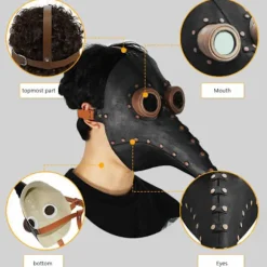 Fugle næb formet hovedbeklædning Maskerade masker Bronze Silver