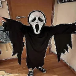 Fun World Ghost Face Bloody Bling Maske Kostume, Skræmmende Halloween Kostume Rekvisit Ghost Maske, Horror Cosplay Tilbehør til Voksne og Børn 2025 A unisex | Fyndiq