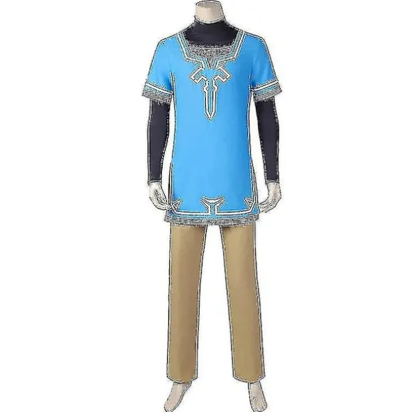 Game Legend Link Cosplay til voksne børn Tears Of The Kingdom Kostume Fuld Sæt Mand Halloween Karneval Kostume-WELLNGS Med paryk With wig 130