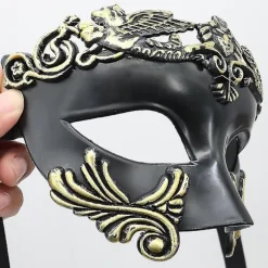 Gammel Græsk Spartaner Kriger Romersk Maskerademaske Mænd Venetiansk Maske Bryllupsboldmaske Mardi Gras Maske Silver