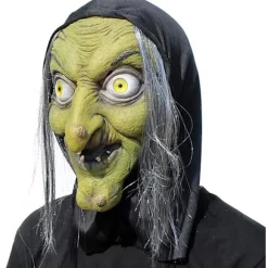 Gammel Heks Maske - Halloween Skræmmende Horror Cosplay Kostume