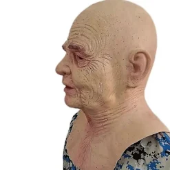 Gammel Kvinde Super Horror Skræmmende Maske Latex Halloween Fest Cosplay -NMAOV Bald Head
