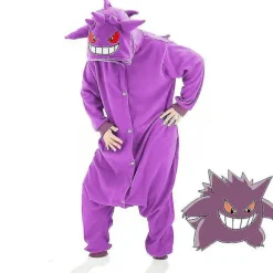 Gengar Kostume Full Body Pyjamas Halloween Christmas One-piece Kigurumi For Mænd Kvinder L