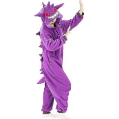 Gengar Kostume Heldragt Pyjamas Halloween Jul Onesie Kigurumi til Mænd Kvinder-WELLNGS L