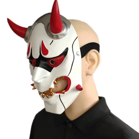 Genji Djævel Cosplay Maske Unisex Fuld Ansigt Hovedbeklædning Halloween Julegave