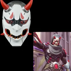 Genji Djævel Cosplay Maske Unisex Fuld Ansigt Hovedbeklædning Halloween Julegave