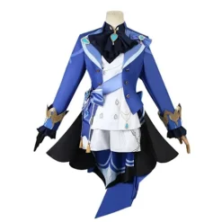Genshin Impact Fontaine Cosplay Kostume Fuld Hætte Mønster Stof Focalors Uniform Cosplay Paryk 2 2 S