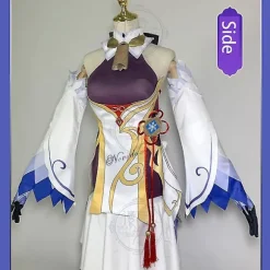 Genshin Impact Ganyu Cosplay-kostume Anime Halloween-fest Kjole Kvinder Sexet outfit Paryk Sko Horn Rekvisitter Spilledragt Høj kvalitet