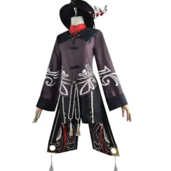 Genshin Impact Hu Tao Kostume Fancy Up Outfits Tassels Bukser Uniform Se XL