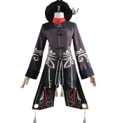 Genshin Impact Hu Tao Kostume Fancy Up Outfits Tassels Bukser Uniform Se 2XL