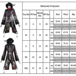 Genshin Impact Hu Tao Kostume Fancy Up Outfits Tassels Bukser Uniform Se 2XL