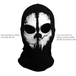 Ghost Maske - Balaclava Motorcykling Paintball One Size Farve Sort (YJD)