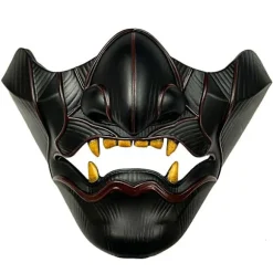 Ghost of Tsushima Jin Sakai Cosplay Halvmaske (2)-ansigts Resin Samuraj